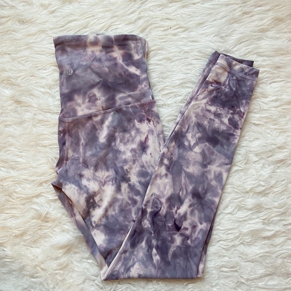 Lululemon align pant 28” diamond dye pink bliss graphite purple cross cross